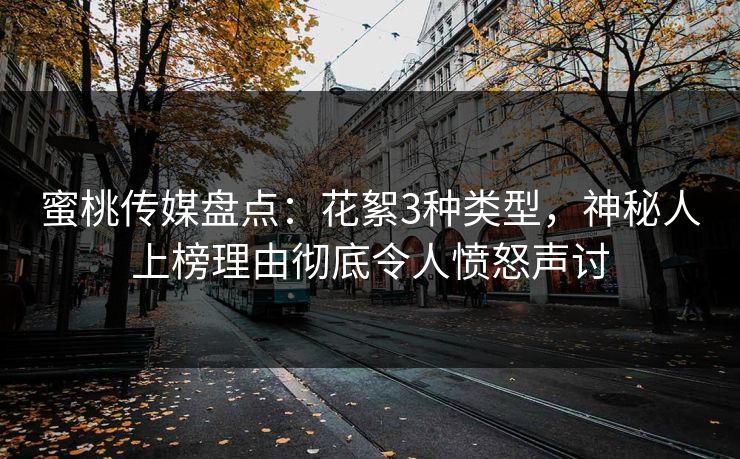蜜桃传媒盘点：花絮3种类型，神秘人上榜理由彻底令人愤怒声讨