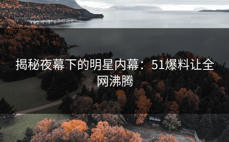 揭秘夜幕下的明星内幕：51爆料让全网沸腾