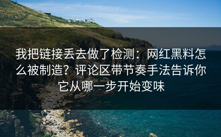 我把链接丢去做了检测：网红黑料怎么被制造？评论区带节奏手法告诉你它从哪一步开始变味